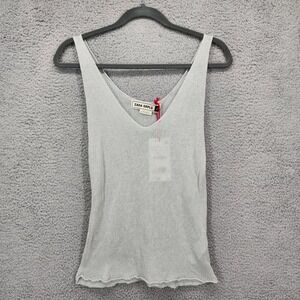 ZARA SRPLS Light‎ Gray Knit V Neck Tank Top XS Made in Portugal
